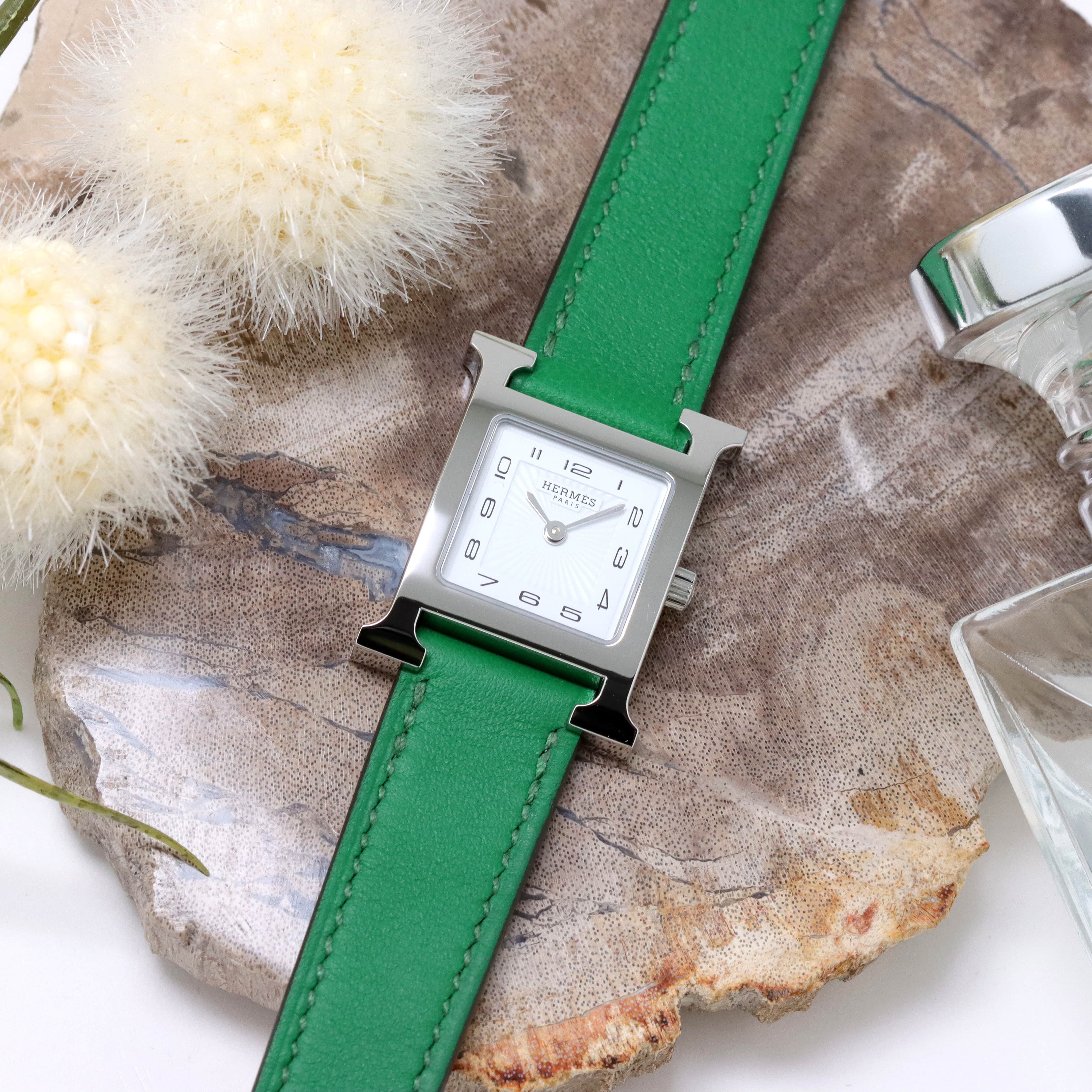 新品)HERMES エルメス Hウォッチ HH1.210.131.SW1L グリーン（商品ID