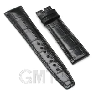 ウォッチアクセサリー 革バンド 【GMTオリジナル ストラップ】IWC用 クロコダイル　サイズ21ｍｍ-18ｍｍ　ブラック メイン