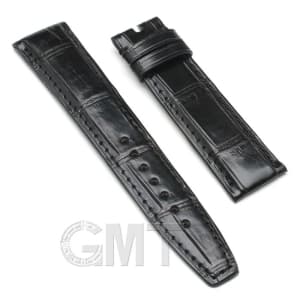 ウォッチアクセサリー 革バンド 【GMTオリジナル ストラップ】IWC用 クロコダイル　サイズ20ｍｍ-18ｍｍ　ブラック メイン