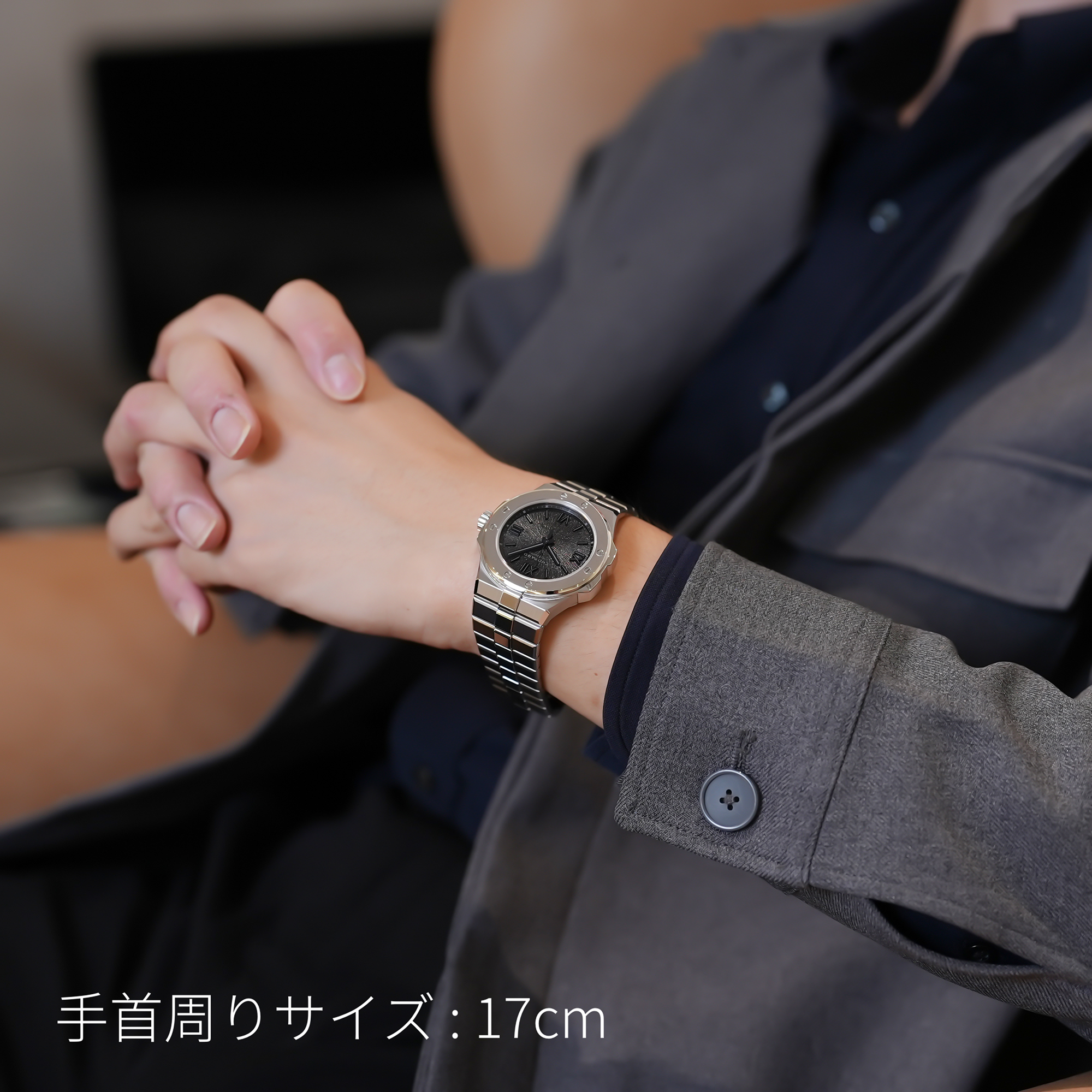 アンティーク調　シルバー　ブラック　額 中古)CHOPARD ショパール アルパイン イーグル ラージ 41 SHIKKOKU