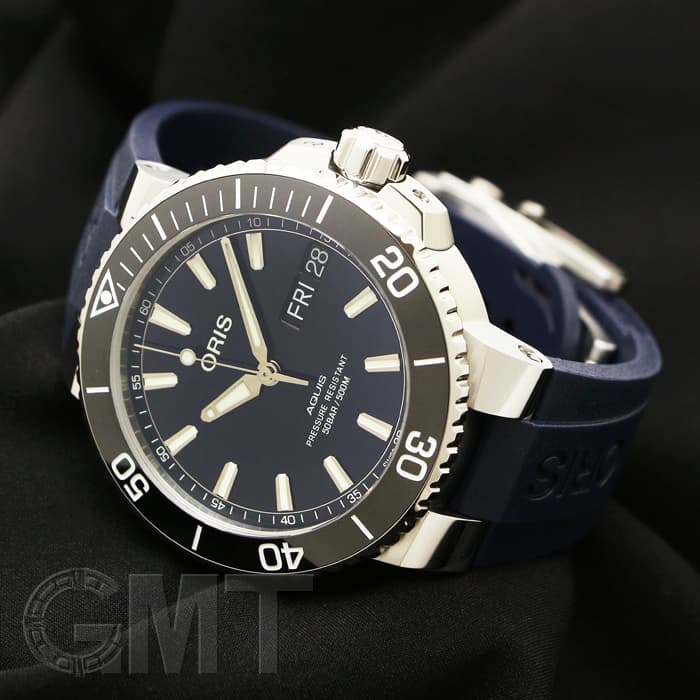 新品)ORIS オリス アクイス デイト 752 7733 4135R ブルー