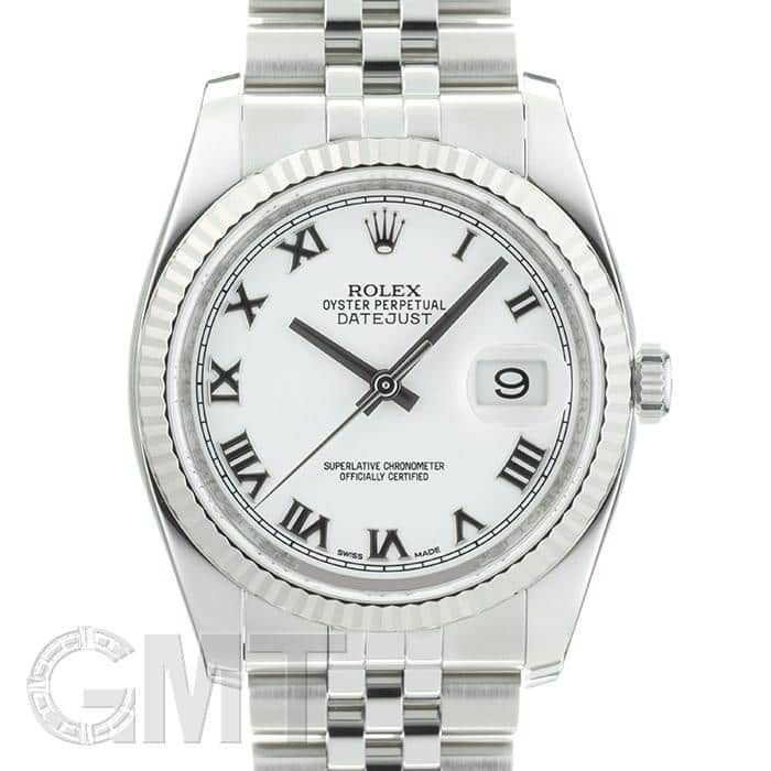 中古)ROLEX ロレックス デイトジャスト 116234 ホワイト ローマ