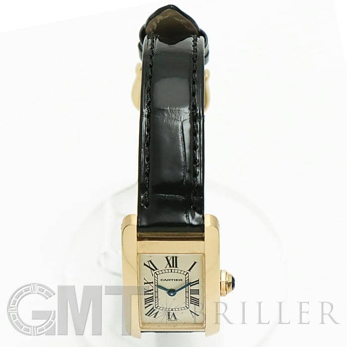 【CARTIER/カルティエ】 タンクアメリカンSM  W2601556 腕時計 K18YGイエローゴールド/レザー クオーツ 白文字盤/黒革ベルト（社外製）/ 尾錠純正 レディース【中古】【真子質店】【BL】【MaYxx】 CARTIER/カルティエ】 タンクアメリカンSM W2601556 腕時計 K18YG