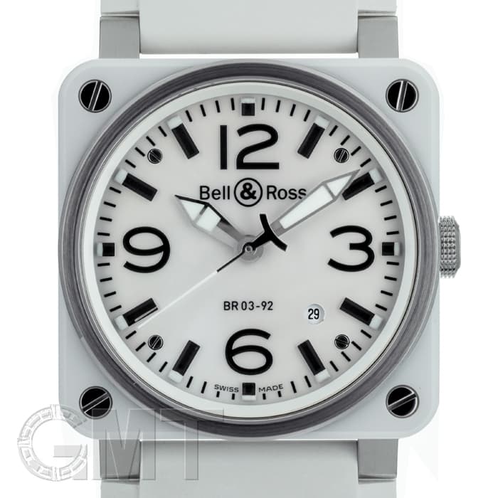 Bell & Ross BR03-92 ステンレス 中古 オーバーホール済み 中古)BELL & ROSS ベル&ロス BR BR03-92 ホワイトセラミック ホワイト
