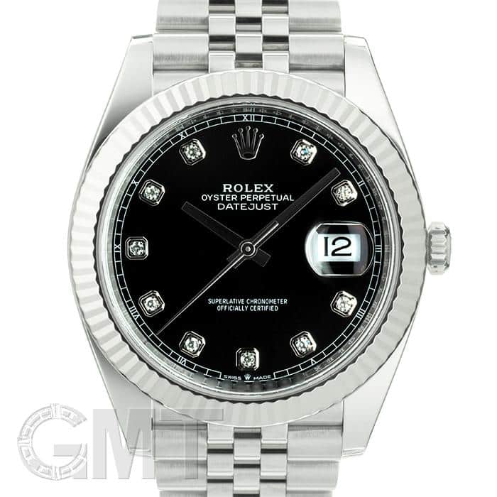 中古)ROLEX ロレックス デイトジャスト 41 ブラック 126334G 10Pダイヤ