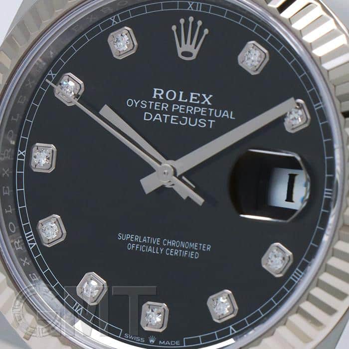 中古)ROLEX ロレックス デイトジャスト 41 ブラック 126334G 10Pダイヤ