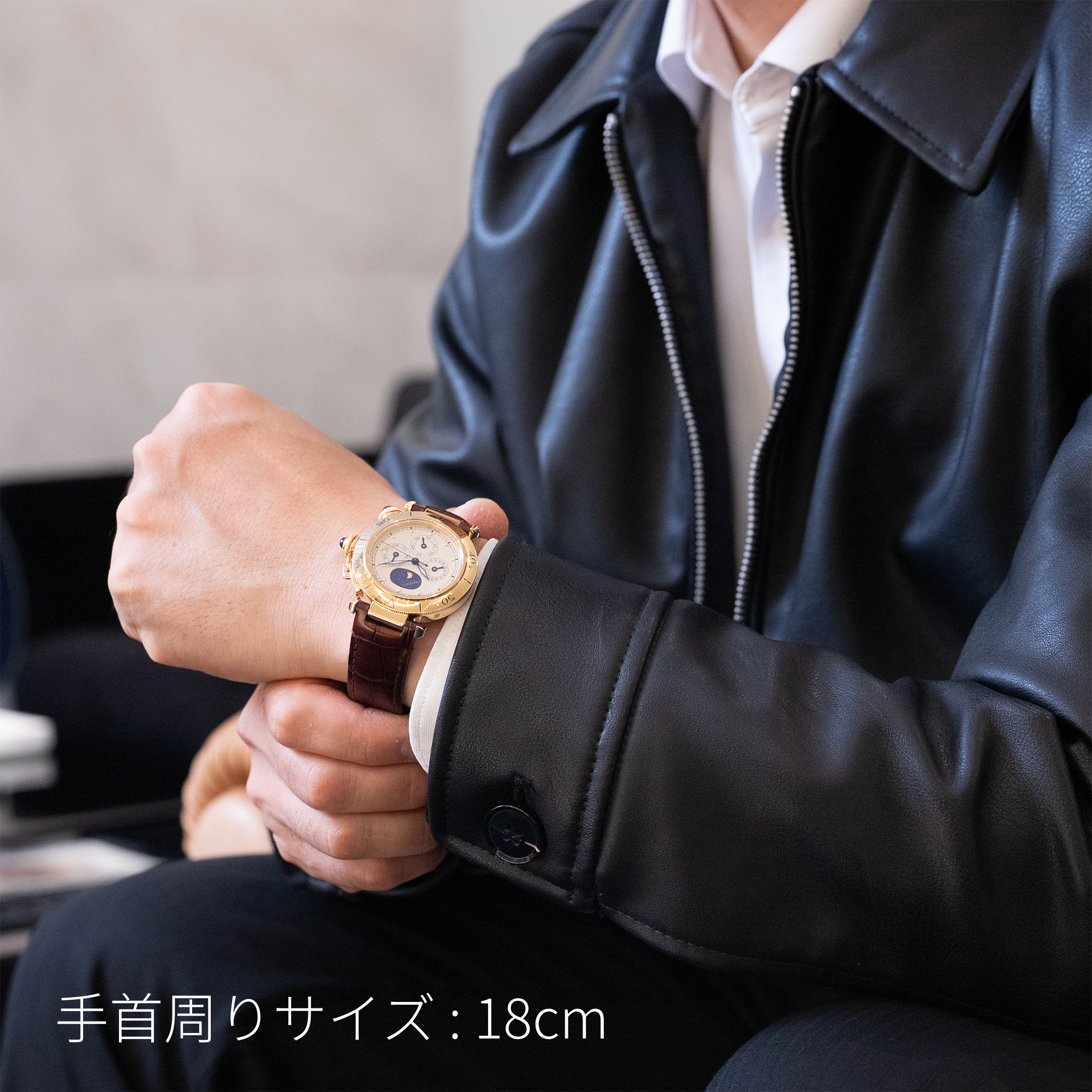 中古)CARTIER カルティエ パシャ フルカレンダー ムーンフェイズ