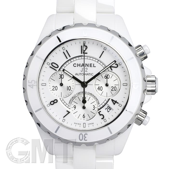 H1008 J12 Chanel Ceramic White Chronograph Dial Diamond Bezel Automatic  Womens Watch.