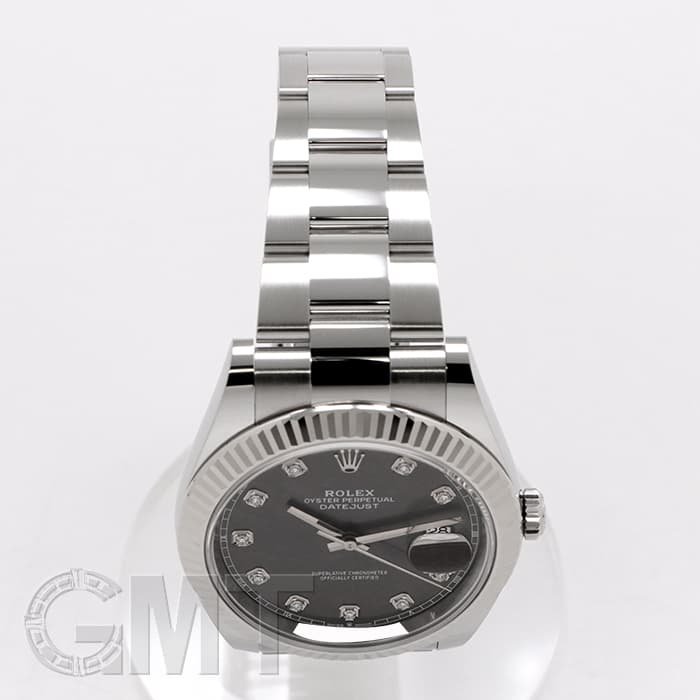 ロレックス デイトジャスト41 10P ダイヤモンド 126334G グレー文字盤 中古)ROLEX ロレックス デイトジャスト 41 126334G グレー 10Pダイヤ
