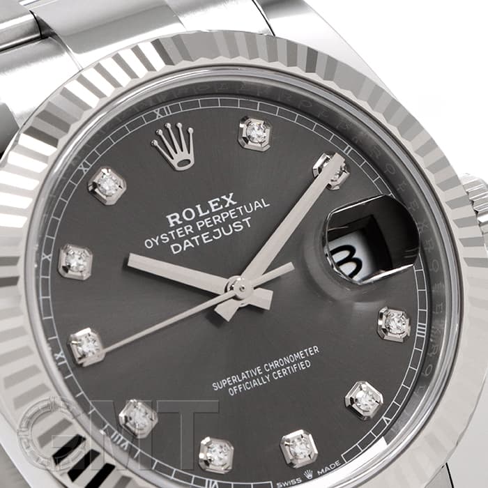 中古)ROLEX ロレックス デイトジャスト 41 126334G グレー 10Pダイヤ