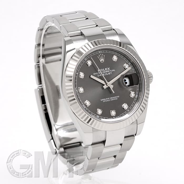 未使用)ROLEX ロレックス デイトジャスト 41 126334G グレー 10Pダイヤ