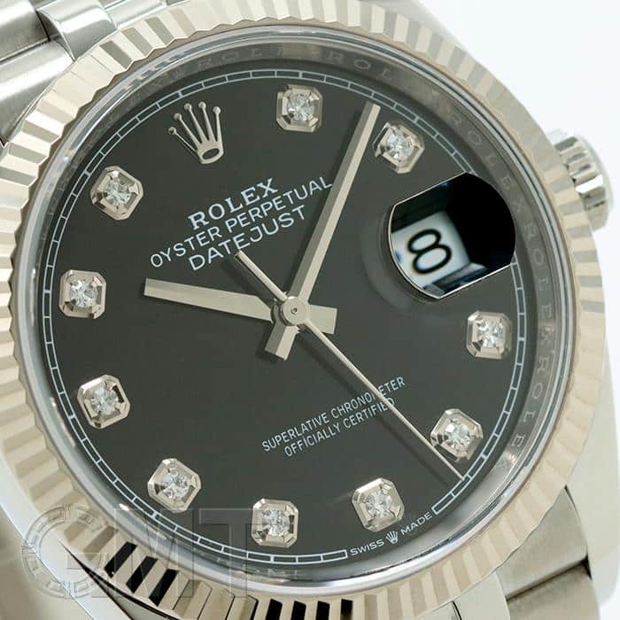 中古)ROLEX ロレックス デイトジャスト 36 126234G ブラック 10Pダイヤ