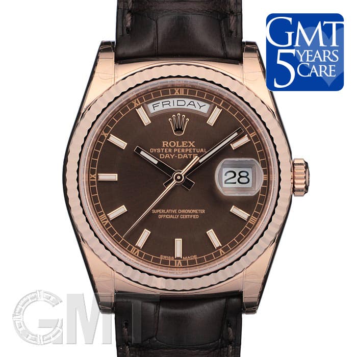 〇 純正品！ROLEX ロレックス 革ベルト 118135用 茶色 YZ5739 新品)ROLEX ロレックス デイデイト 118135 チョコレート（商品ID