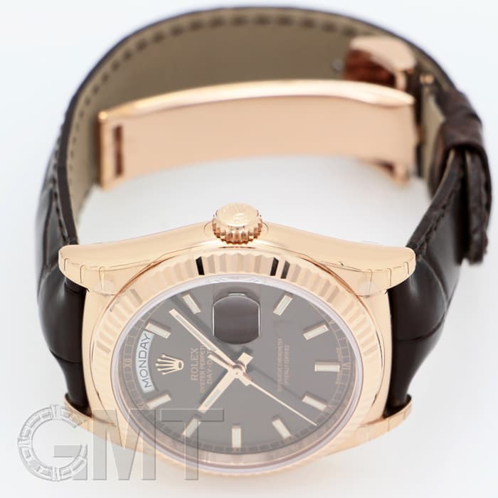 〇 純正品！ROLEX ロレックス 革ベルト 118135用 茶色 YZ5739 ロレックス デイデイト 118135 チョコレートブラウン メンズ 時計