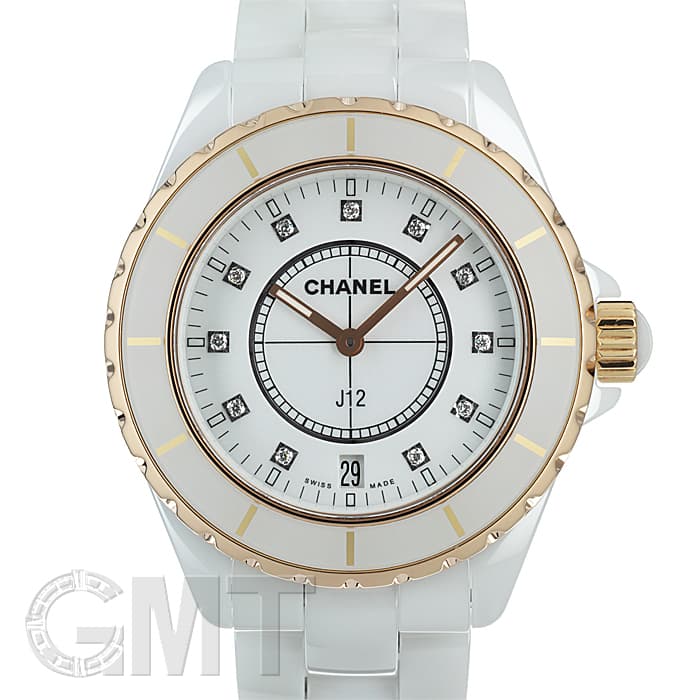 中古)CHANEL シャネル J12 ホワイトセラミック 38mm 11Pダイヤ H2180