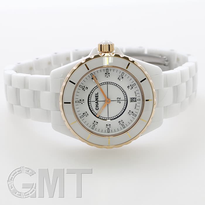 中古)CHANEL シャネル J12 ホワイトセラミック 38mm 11Pダイヤ