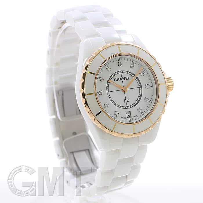 中古)CHANEL シャネル J12 ホワイトセラミック 38mm 11Pダイヤ H2180