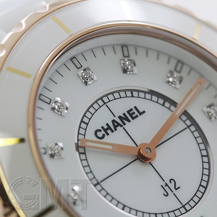 中古)CHANEL シャネル J12 ホワイトセラミック 38mm 11Pダイヤ H2180