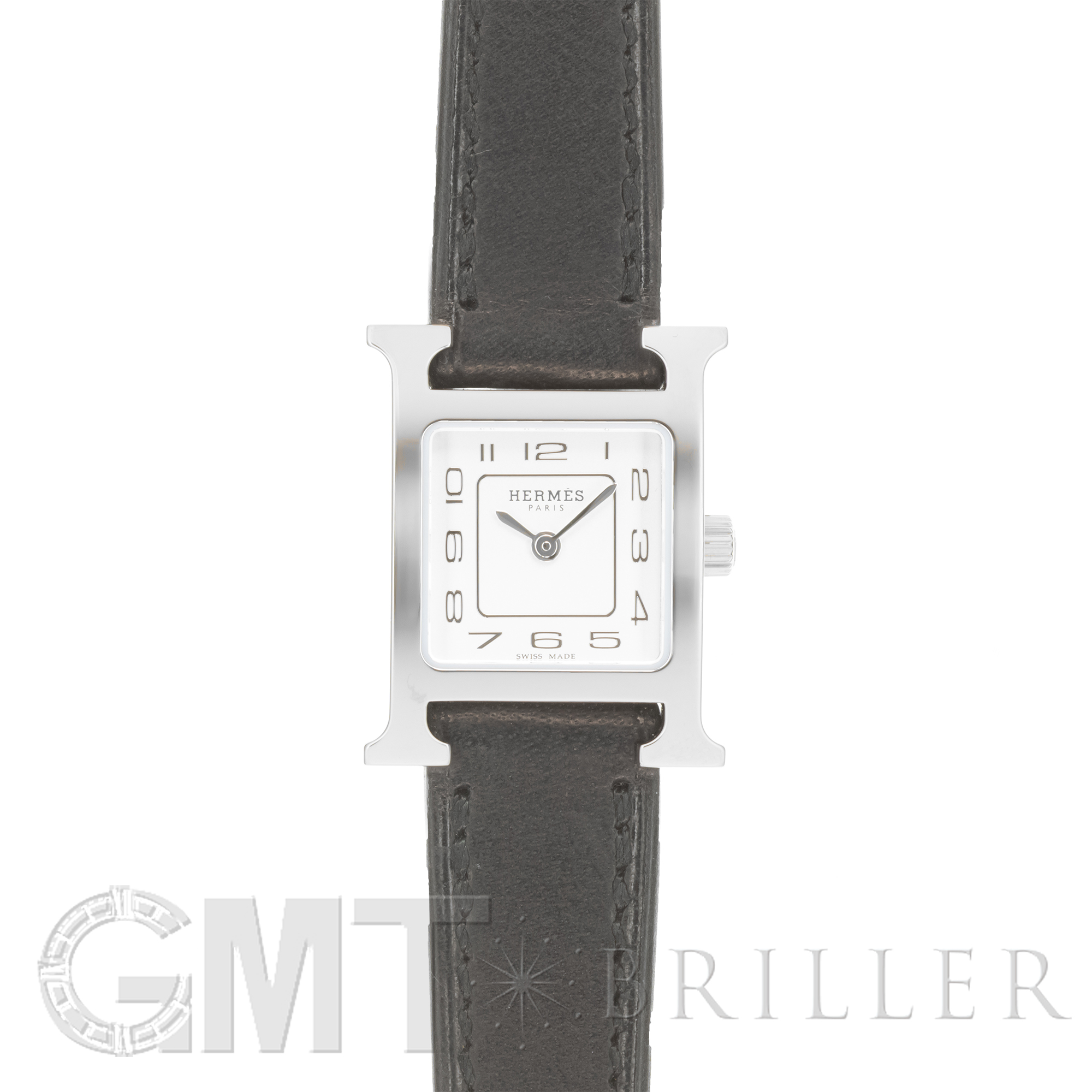 中古)HERMES エルメス Hウォッチ Hウォッチ ミニ 21mm ノワール 