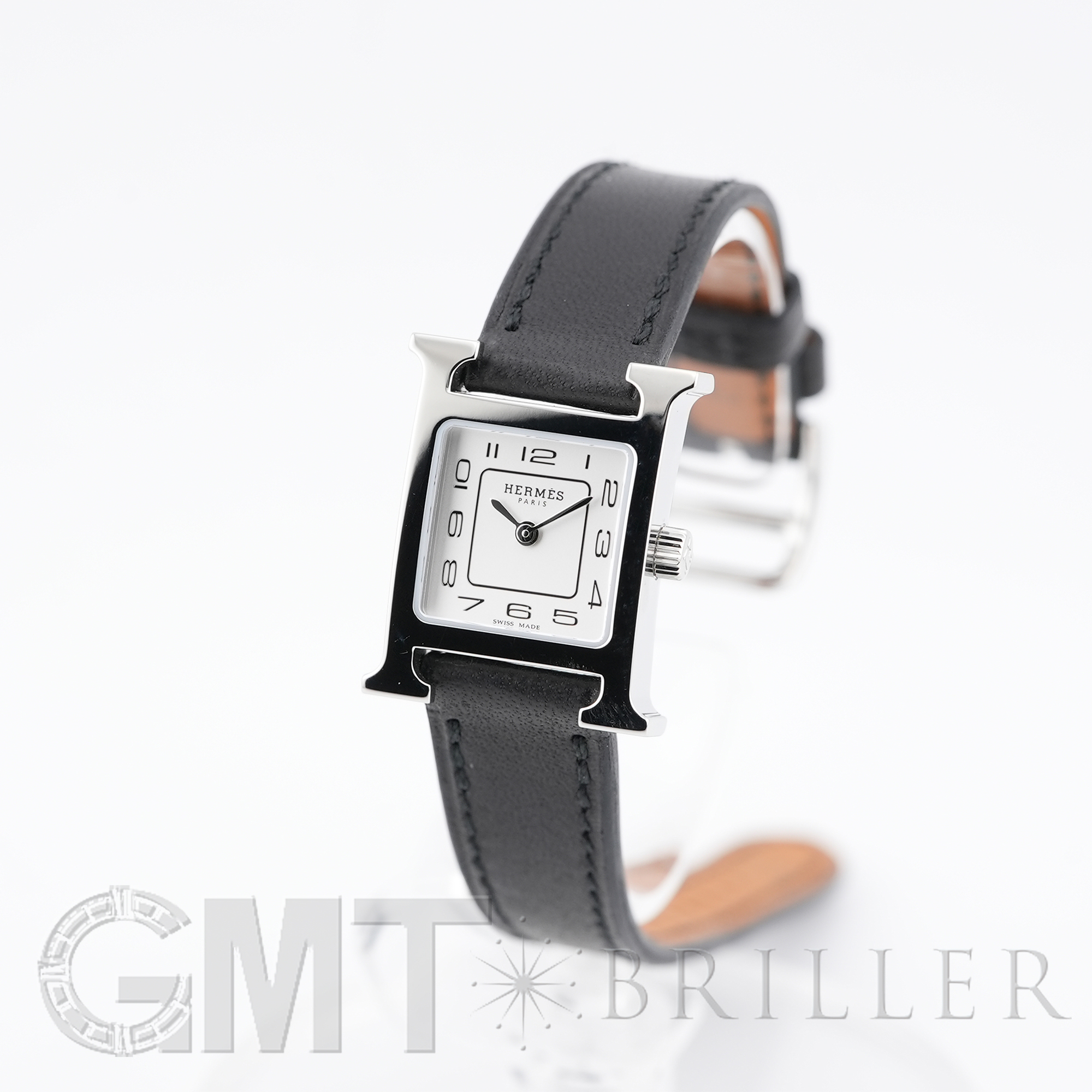 中古)HERMES エルメス Hウォッチ Hウォッチ ミニ 21mm ノワール