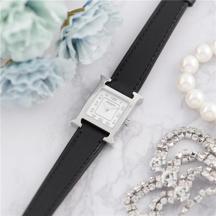 中古)HERMES エルメス Hウォッチ Hウォッチ ミニ 21mm ノワール