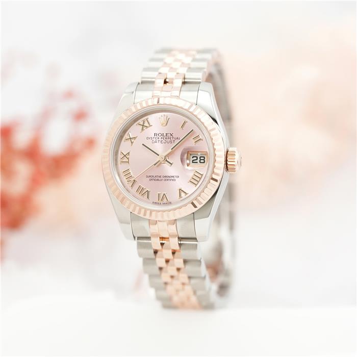 カ*ん様 ロレックス　レディース 中古)ROLEX ロレックス デイトジャスト 26 179171 ピンクローマ（商品