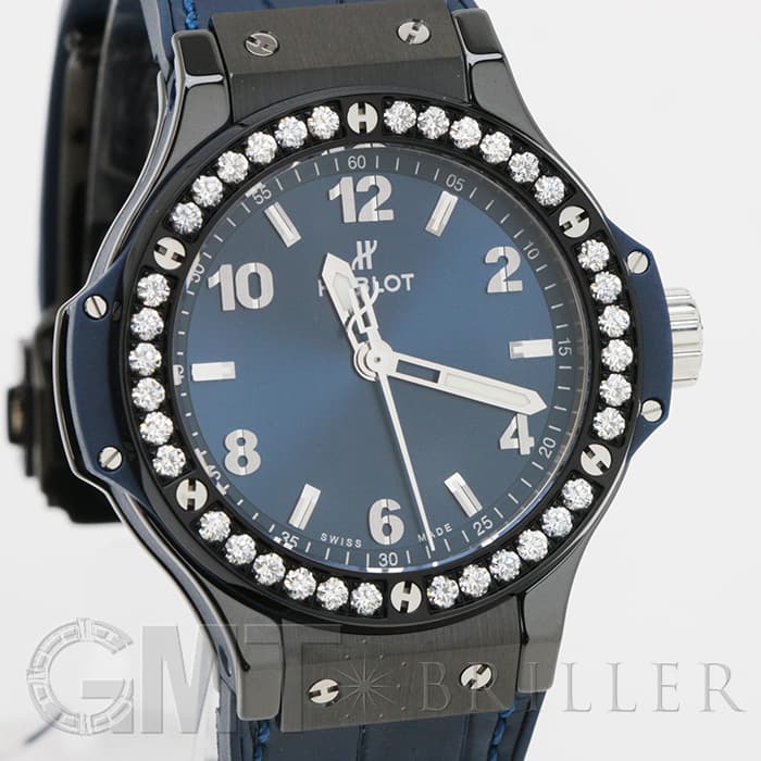 ウブロ　ビッグバン 361.CM.7170.LR.1204 クォーツ ダイヤ時計 新品)HUBLOT ウブロ ビッグバン セラミック ブルー ダイヤモンド 361