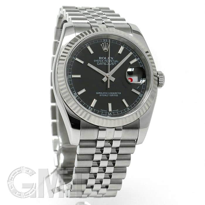 中古)ROLEX ロレックス デイトジャスト 116234 ブラック【裏蓋シール