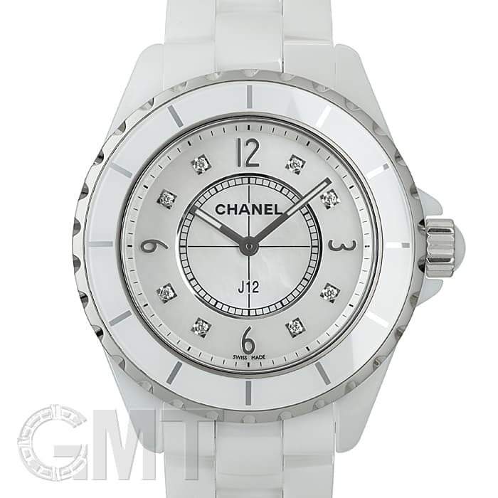 CHANEL J12 H3214 38mm 8ポイント ホワイトセラミック 新品)CHANEL シャネル J12 ホワイトセラミック 8Pダイヤ 38mm H3214