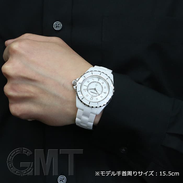 CHANEL J12 H3214 38mm 8ポイント ホワイトセラミック 新品)CHANEL シャネル J12 ホワイトセラミック 8Pダイヤ 38mm H3214