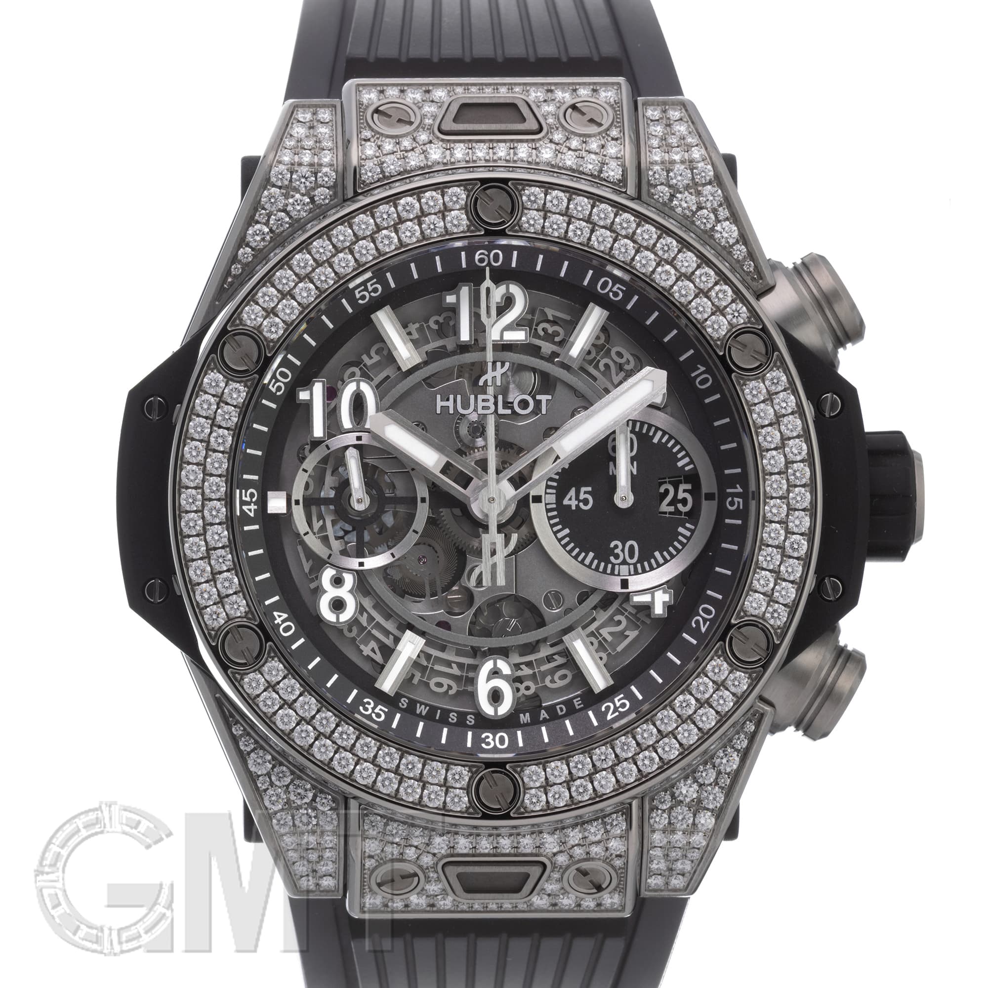 中古)HUBLOT ウブロ ビッグバン ウニコ チタニウム パヴェ 421.NX.1170