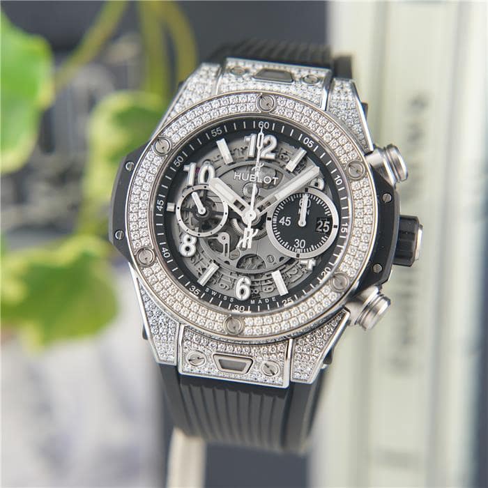 中古)HUBLOT ウブロ ビッグバン ウニコ チタニウム パヴェ 421.NX.1170
