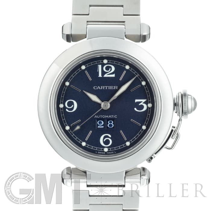 中古)CARTIER カルティエ パシャC ビッグデイト ブルー SS W31047M7