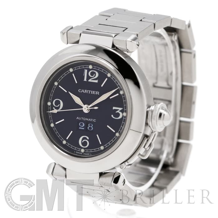 中古)CARTIER カルティエ パシャC ビッグデイト ブルー SS W31047M7