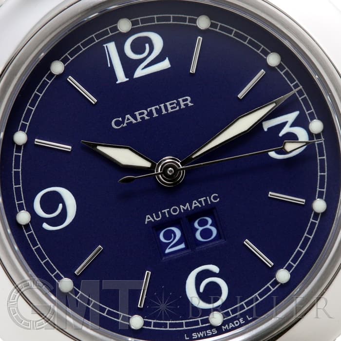 中古)CARTIER カルティエ パシャC ビッグデイト ブルー SS W31047M7
