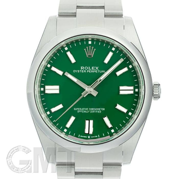 中古)ROLEX ロレックス オイスターパーペチュアル 41 124300 グリーン