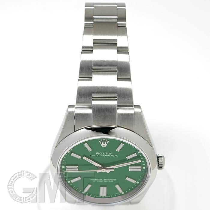 中古)ROLEX ロレックス オイスターパーペチュアル 41 124300 グリーン