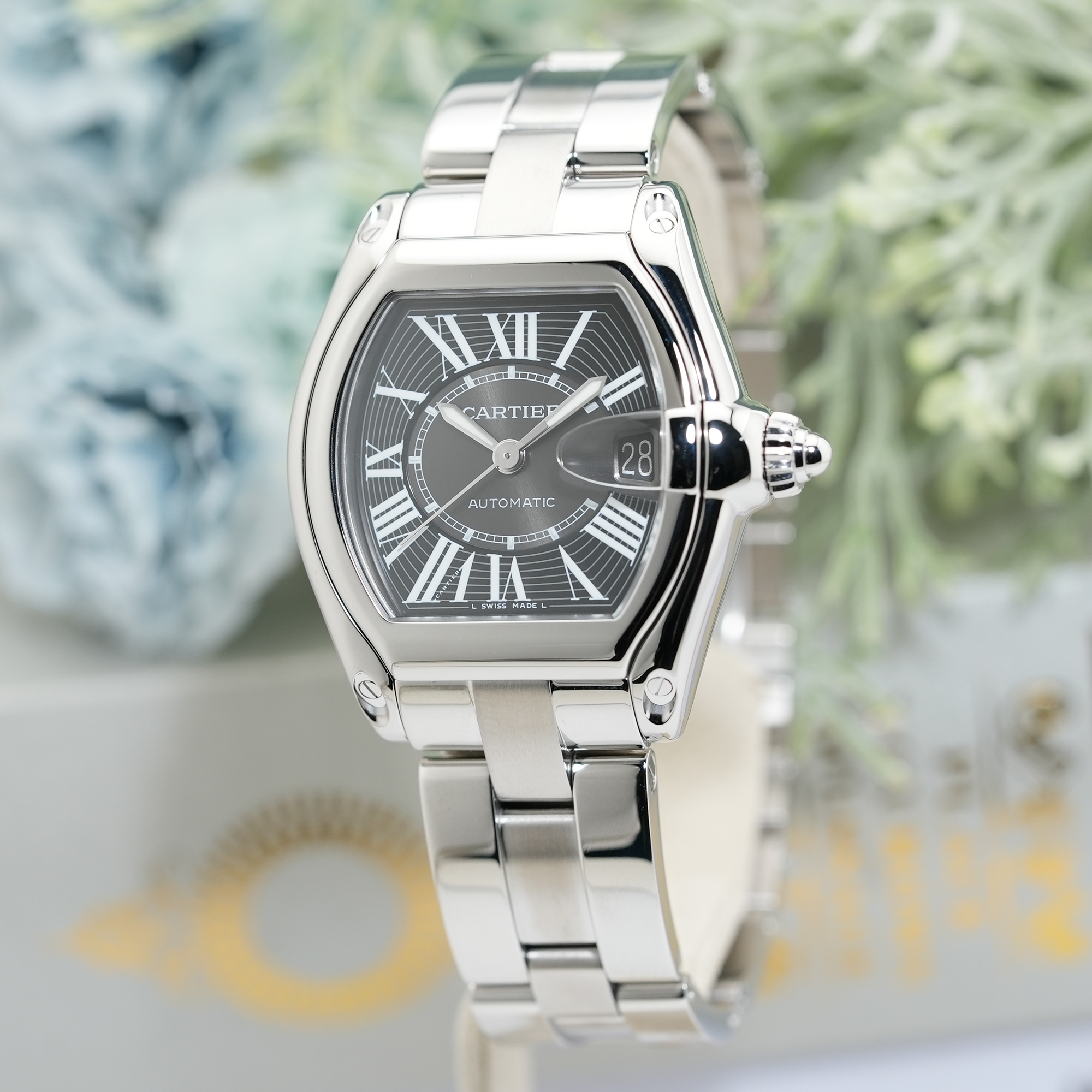 中古)CARTIER カルティエ ロードスター LM ブラック SS W62041V3（商品 