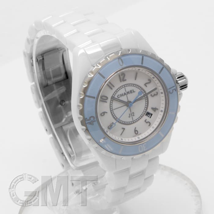 シャネル CHANEL J12 レディース クォーツ 腕時計 セラミック/SS ソフトブルー ホワイト文字盤 H4340 世界限定1200本 中古 新入荷 CH1057 J12 シャネル CHANEL レディース クォーツ 腕時計 セラミック/SS