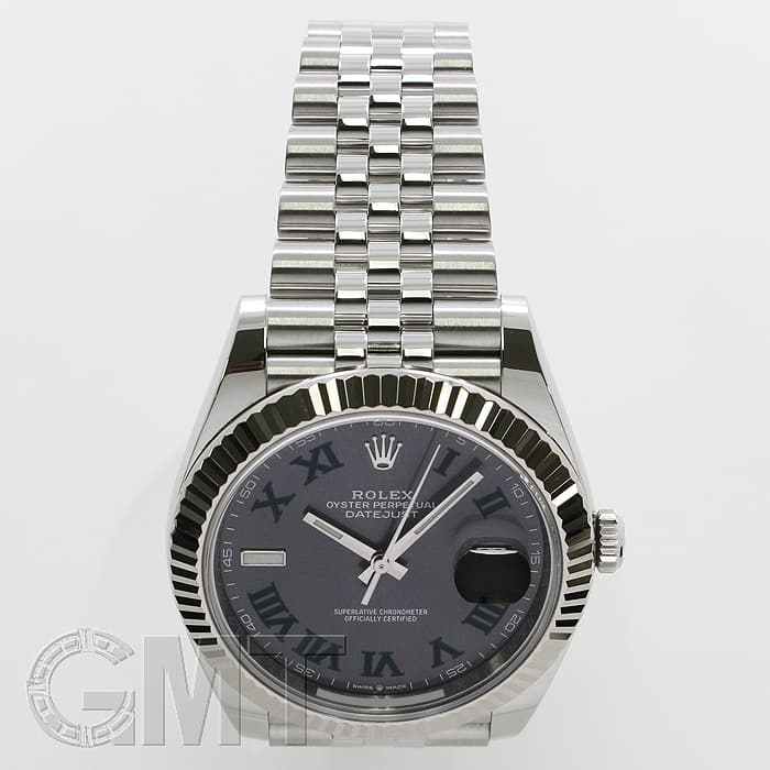 ロレックス デイトジャスト41 126334 グリーンローマグレー文字盤 中古)ROLEX ロレックス デイトジャスト 41 126334 グレー/グリーン