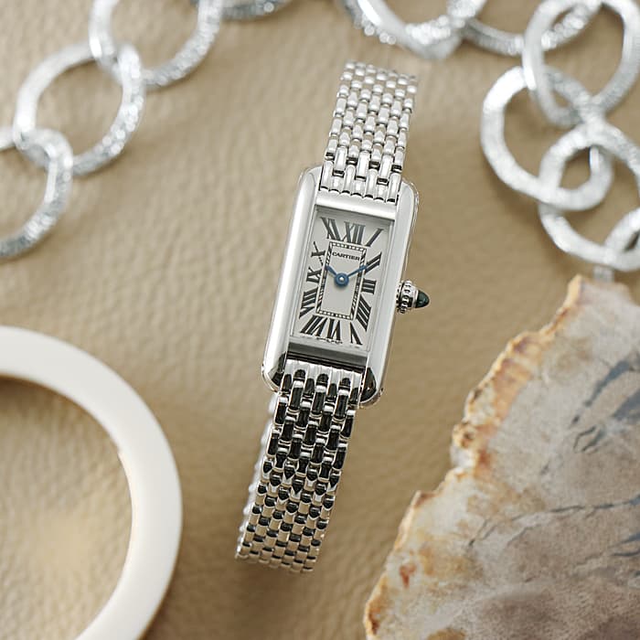 中古)CARTIER カルティエ タンク アロンジェ W15329U3 ホワイト 