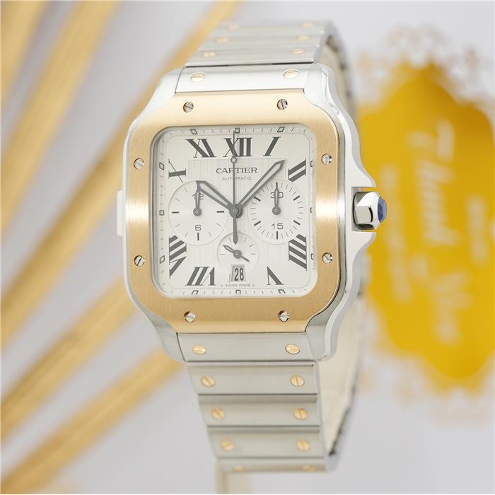 中古)CARTIER カルティエ サントス ドゥ カルティエ クロノグラフ