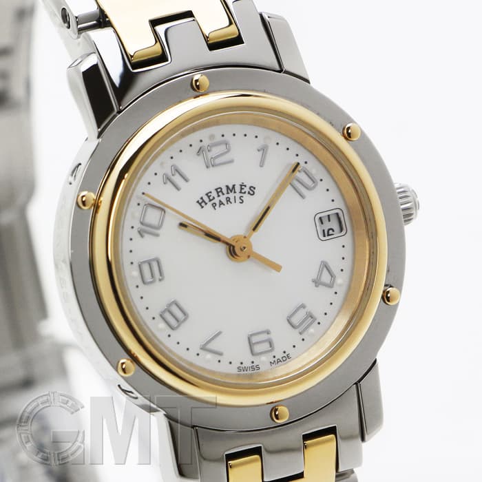 エルメス クリッパー HERMES エルメス クリッパー デイト ピンク文字盤 レディース QZ