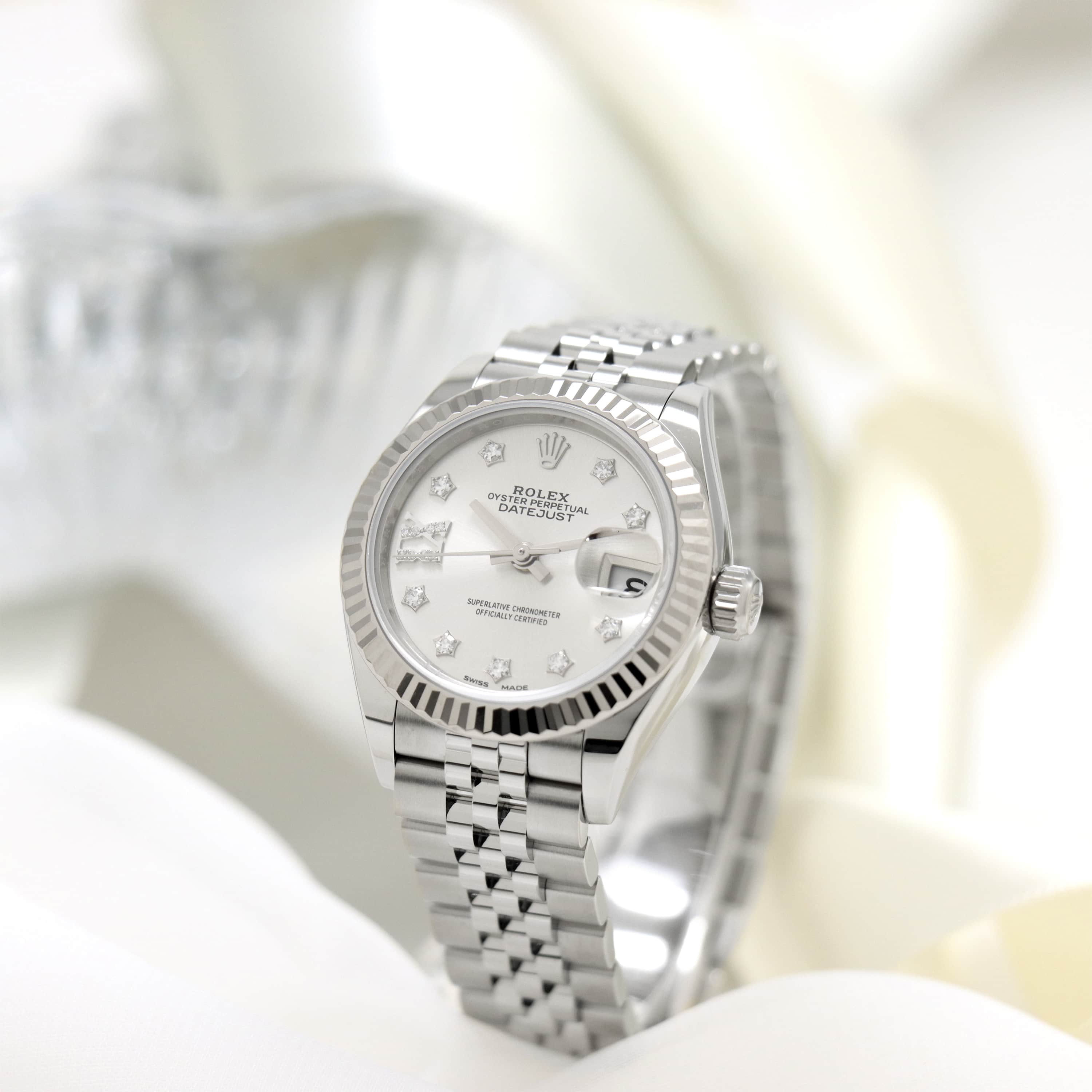 中古 ロレックス ROLEX 279174G ランダムシリアル ホワイトシェル /ダイヤモンド レディース 腕時計 ROLEX（ロレックス） 【ロレックス】279174G レディ デイトジャスト 28