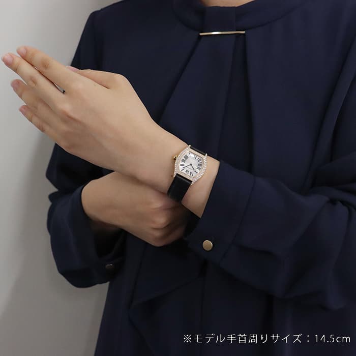 Cartier(カルティエ) 腕時計 トーチュSM WA504931 レディース K18WG/サテンベルト/ダイヤベゼル/裏スケ シルバー Cartier - Cartier(カルティエ) 腕時計 トーチュSM WA504931