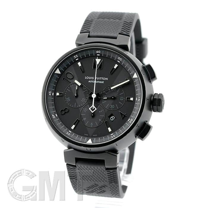 中古)LOUIS VUITTON ルイ・ヴィトン タンブール オールブラック クロノ