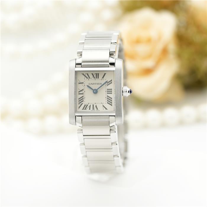 Cartier タンクフランセーズ SM 純正 5コマ W51008Q3 中古)CARTIER カルティエ タンク フランセーズ SM W51008Q3（商品ID