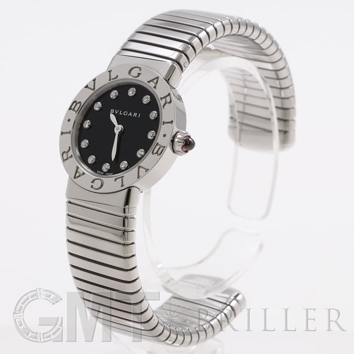 BVLGARI ブルガリ トゥボガス ※社外ベルト BB262T 腕時計 SS シルバー クオーツ レディース 黒文字盤中古 ブルガリ ブルガリ・ブルガリ トゥボガス ダイヤ レディース