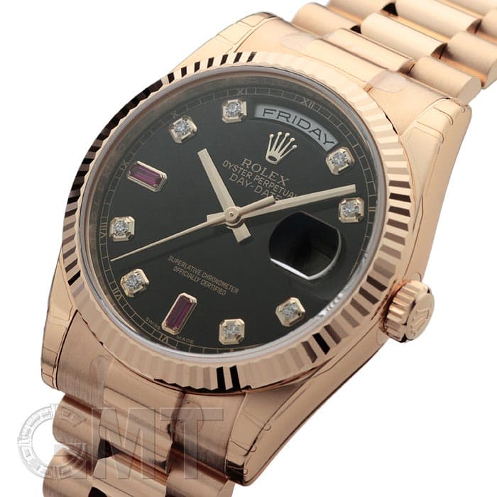 新品)ROLEX ロレックス デイデイト 118238A ブラック 2Bルビー 8P